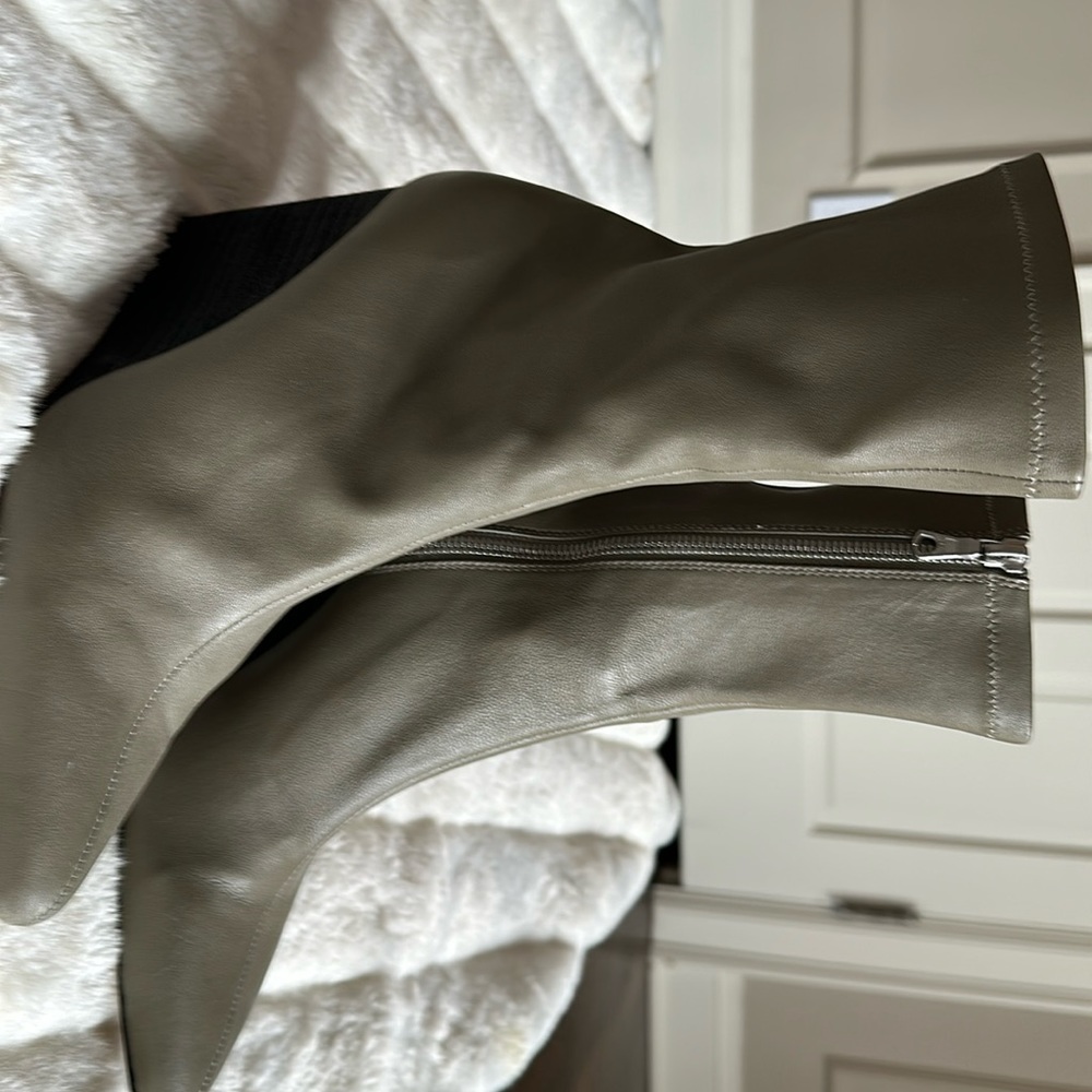 Rag and Bone gray wedge leather booties 3” wedge heel